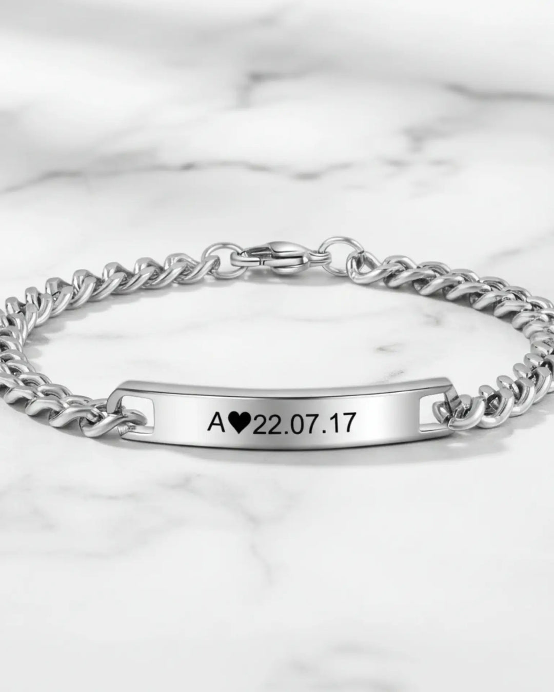 Matching Bracelets for Couples, Personalized Engraved Initial & Date Bar Set, His and Hers Jewelry Gift for Anniversary, Wedding
