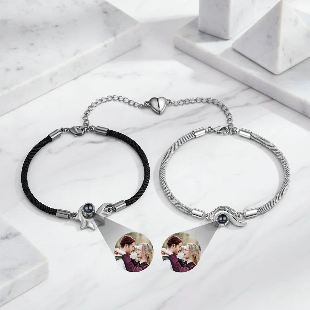Personalized Photo Projection Matching Bracelets