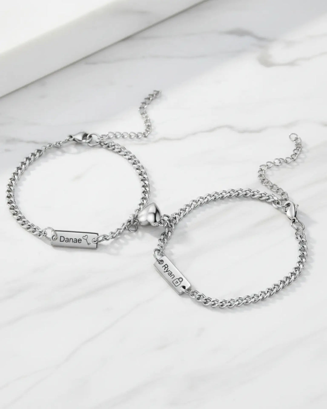 Personalized Magnetic Lock & Key Couple Bracelets IfShe Jewelry