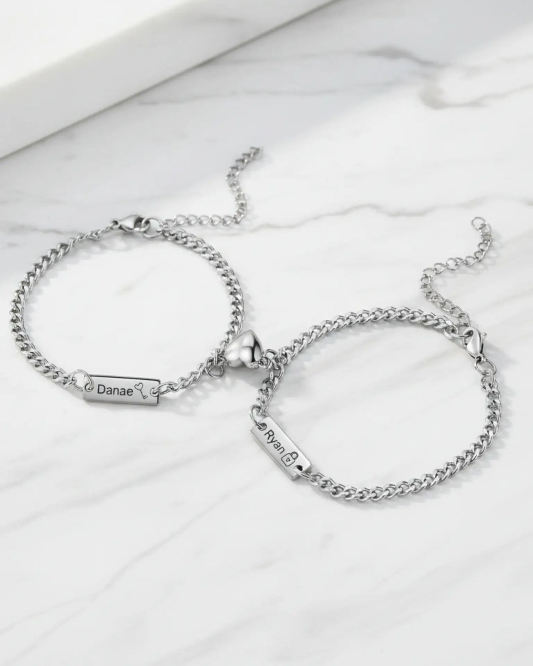 Personalized Magnetic Lock & Key Couple Bracelets IfShe Jewelry