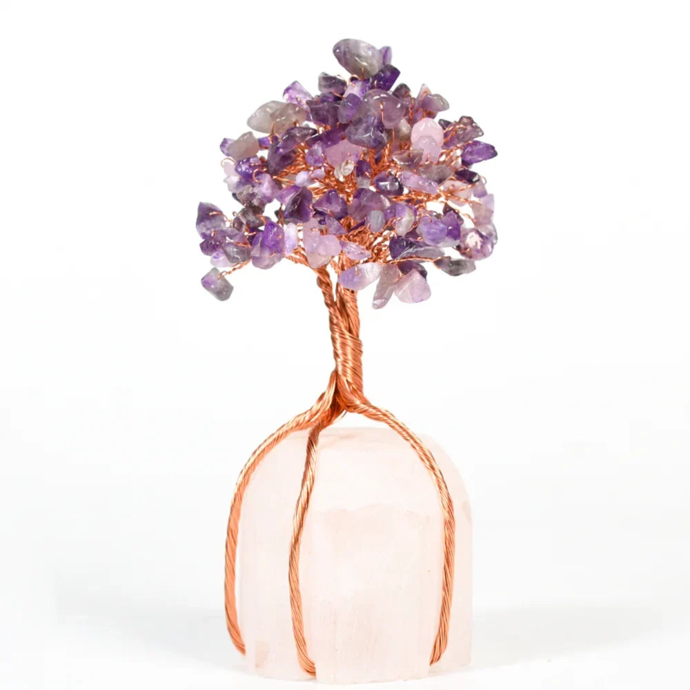 Amethyst Crystal Tree with Clear Quartz Base