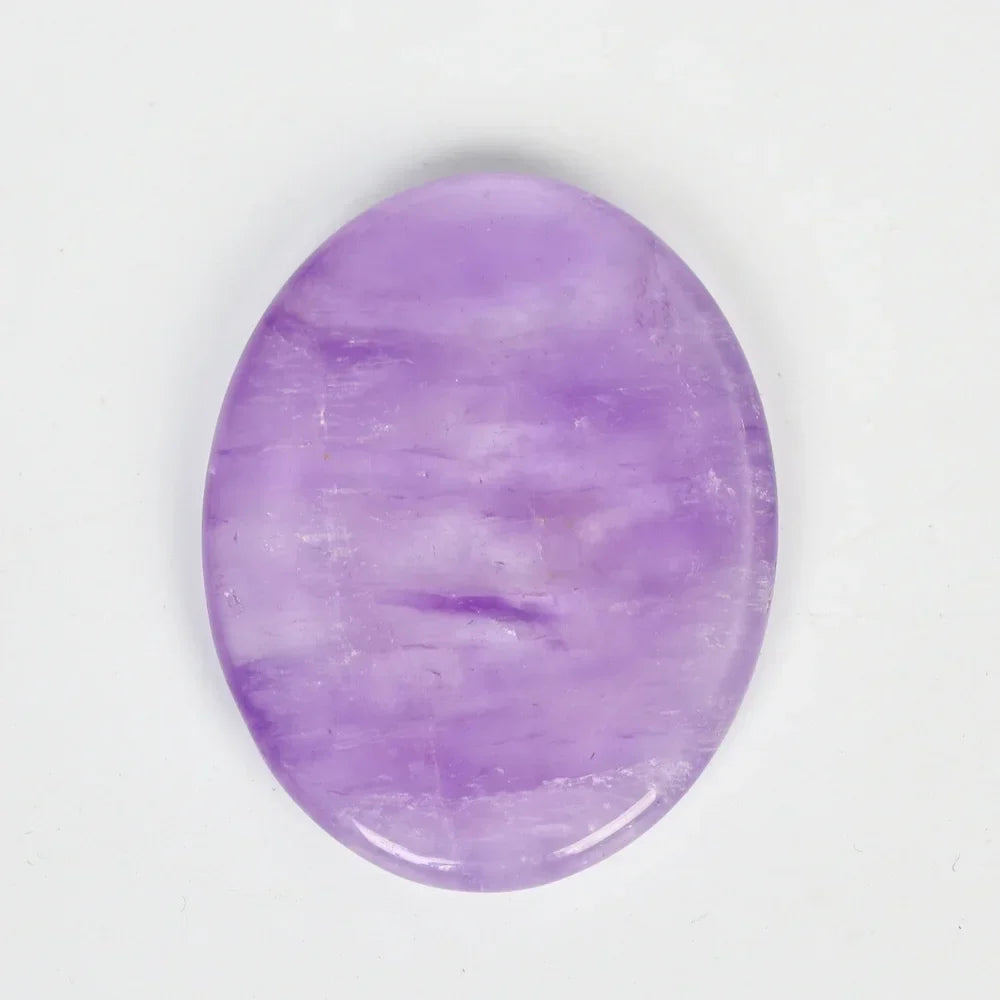 Amethyst Worry Stone, Healing Crystal Palm Stone for Stress Relief & Spiritual Clarity