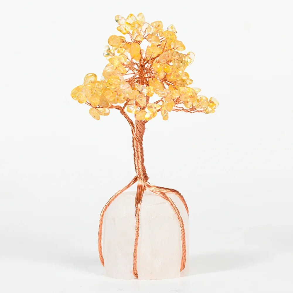 Citrine Crystal Tree with Clear Quartz Base