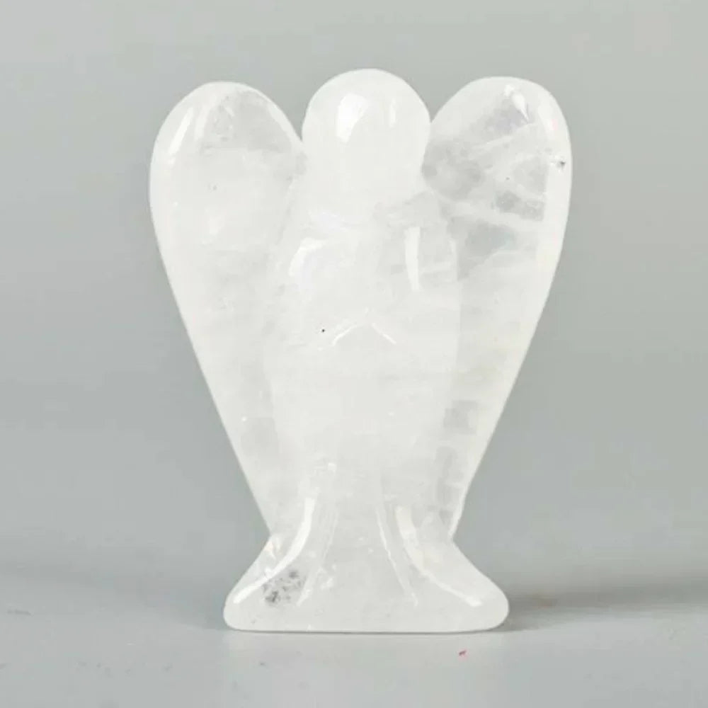 Clear Quartz Angel, Hand-Carved Healing Crystal for Clarity & Grounding