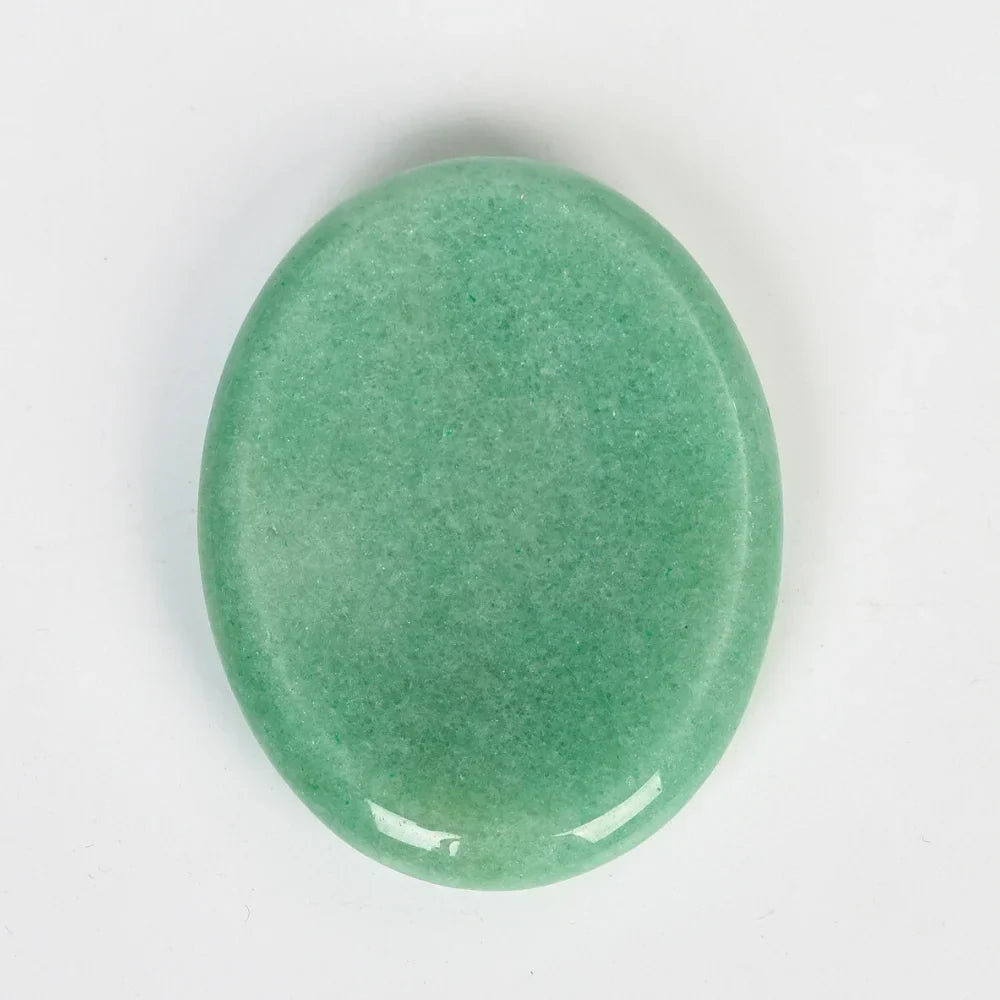 Green Aventurine Worry Stone, Healing Crystal Palm Stone for Prosperity & Heart Chakra