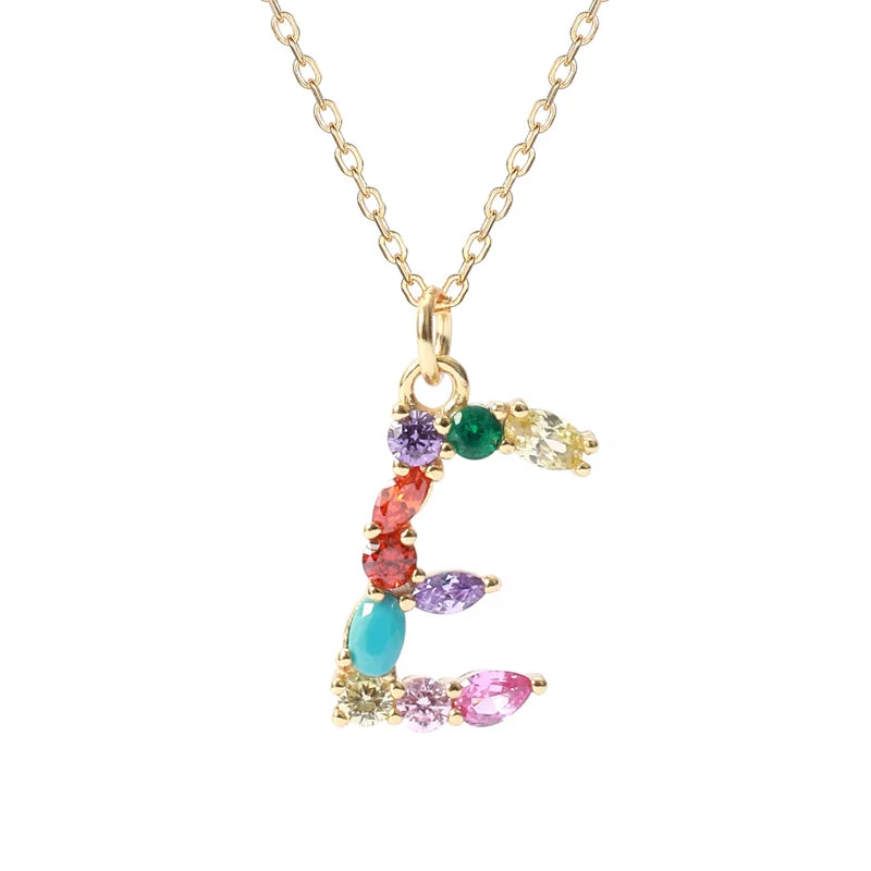 Personalized Initial Letter E Necklace – Sterling Silver with Zircon – Charm Pendant Gift for Her, Mum, Girlfriend, Birthday