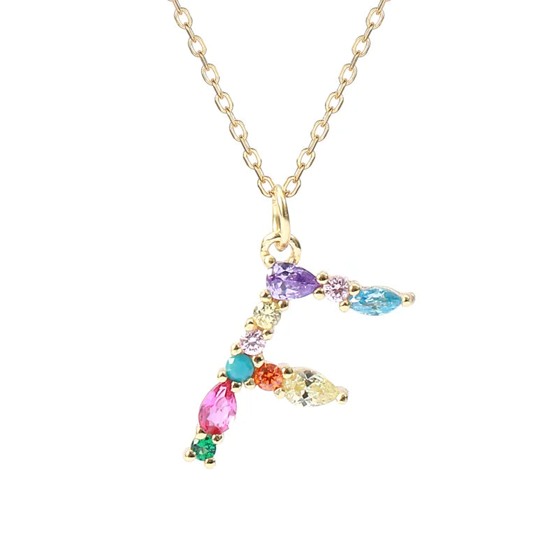 Initial Letter F Necklace – Personalized Sterling Silver Charm Pendant for Her, Mom – Birthday, Mother's Day Gift Jewelry