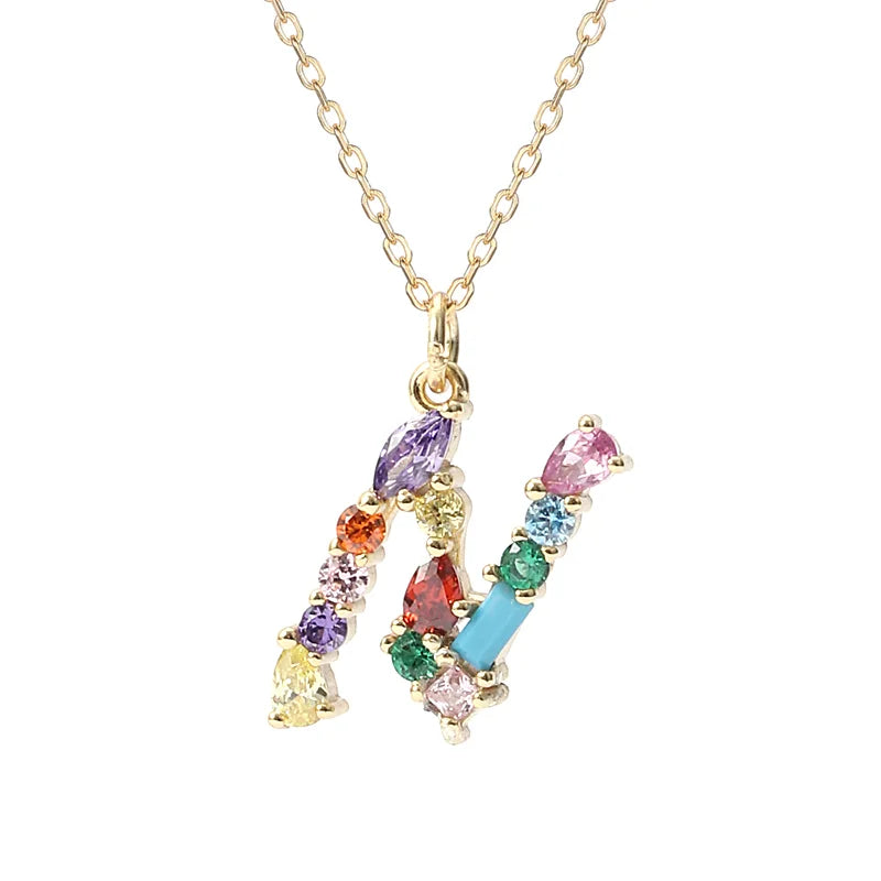 Initial Letter N Necklace – Personalized Sterling Silver Charm Pendant for Her, Mom – Birthday, Mother's Day Gift Jewelry