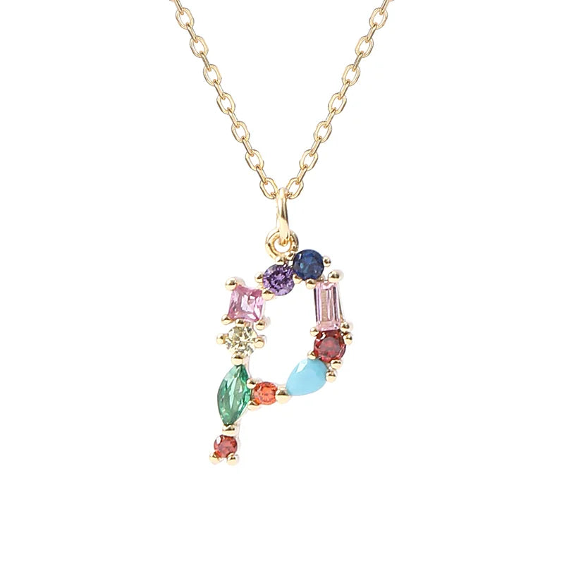 Initial Letter P Necklace – Personalized Sterling Silver Charm Pendant for Her, Mom – Birthday, Mother's Day Gift Jewelry