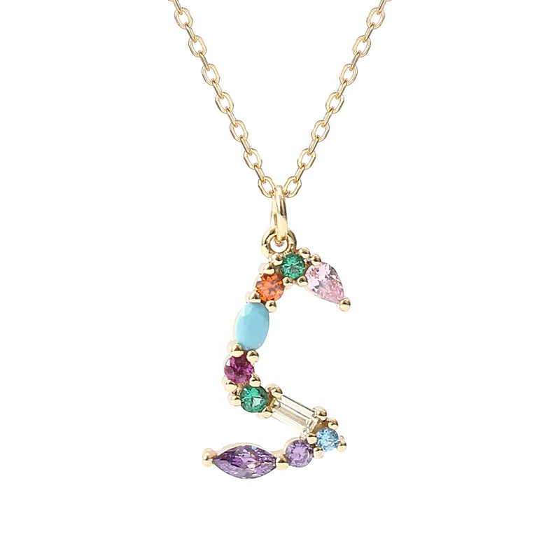 Initial Letter S Necklace – Personalized Sterling Silver Charm Pendant for Her, Mom – Birthday, Mother's Day Gift Jewelry