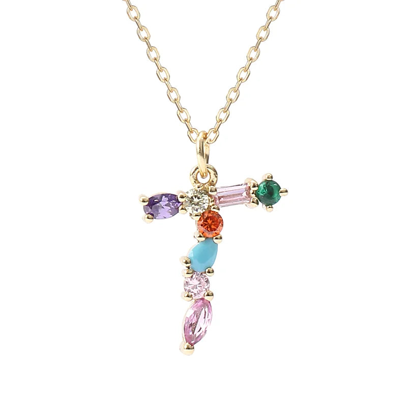 Initial Letter T Necklace – Personalized Sterling Silver Charm Pendant for Her, Mom – Birthday, Mother's Day Gift Jewelry