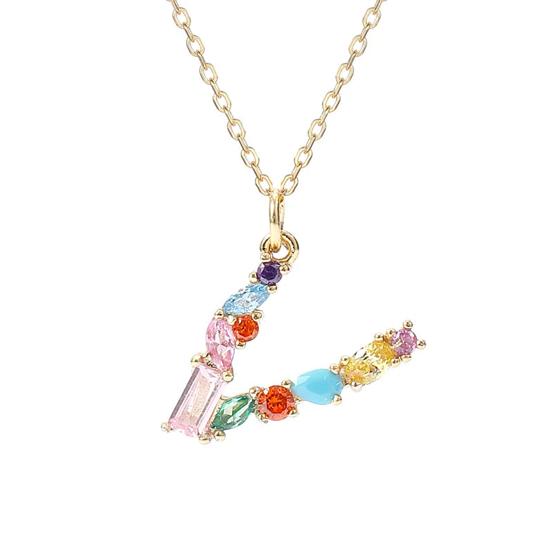 Initial Letter V Necklace – Personalized Sterling Silver Charm Pendant for Her, Mom – Birthday, Mother's Day Gift Jewelry