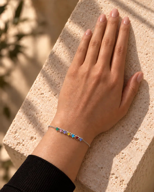Personalized Birthstone Bracelet - worn on a model