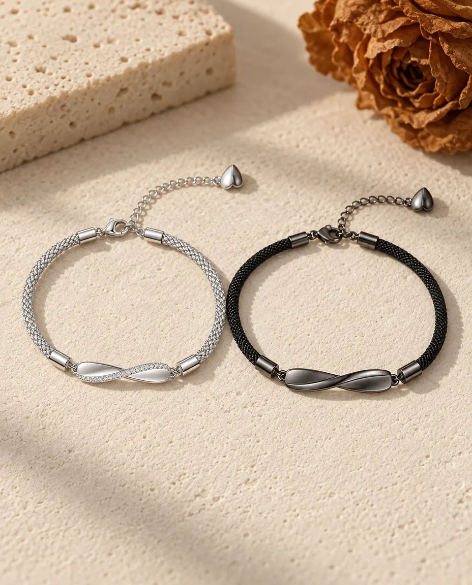 Matching Bracelets for Couples - matching pair laid flat