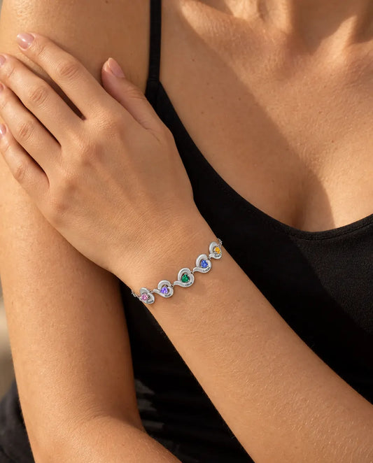 Personalized Birthstone Bracelet - worn on a model