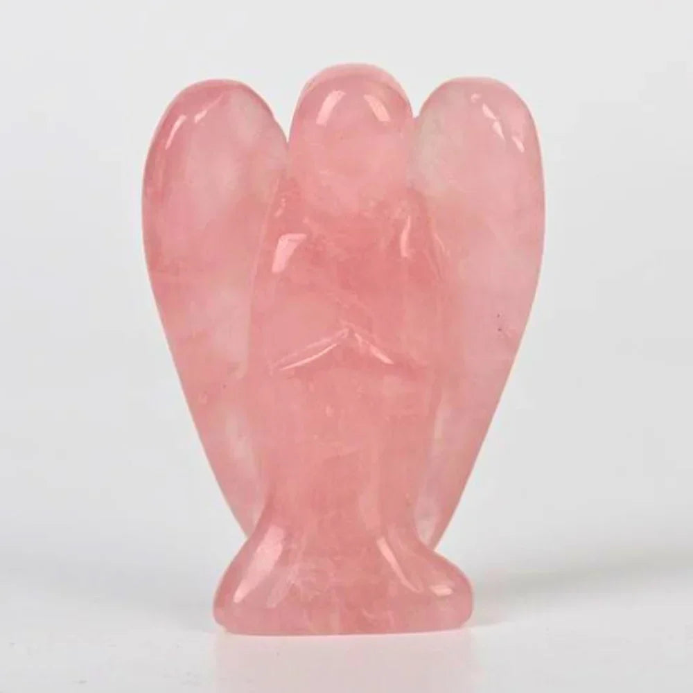 Rose Quartz Angel, Hand-Carved Healing Crystal for Love & Compassion