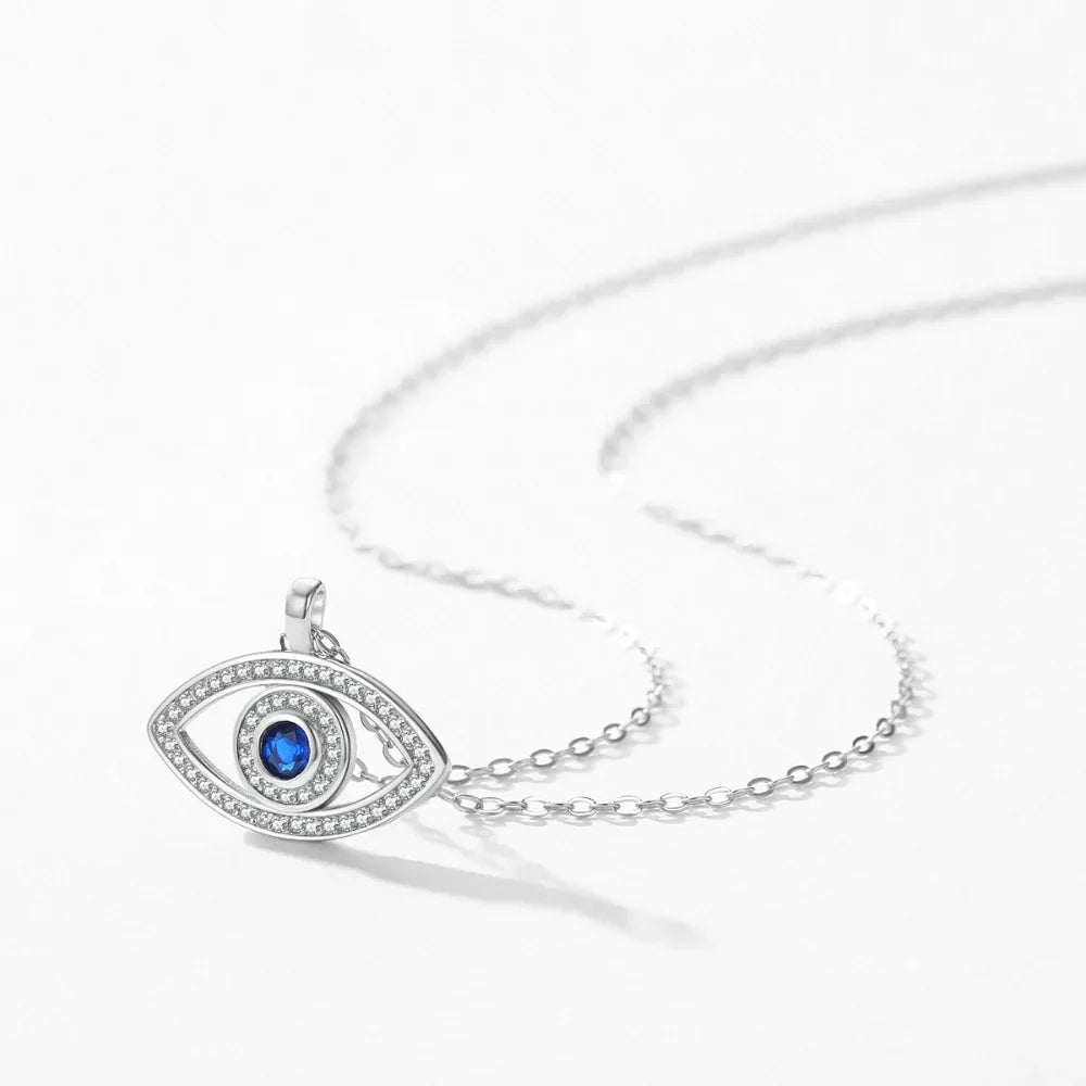 Sterling Silver Evil Eye Necklace - Women's Evil Eye Pendant Necklace