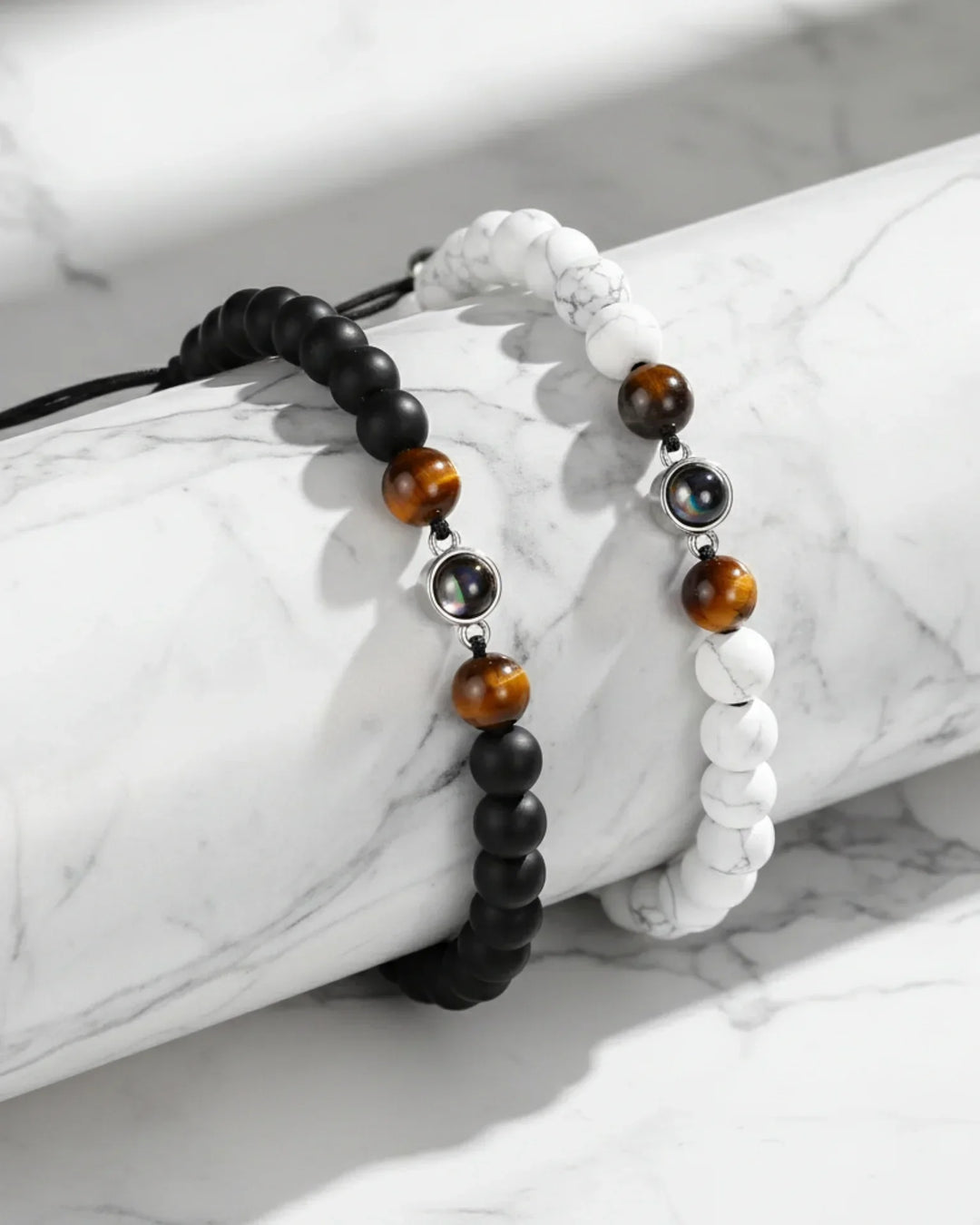 Personalized Photo Projection Bracelet – Magnesite Stone Beads for Women IfShe UK