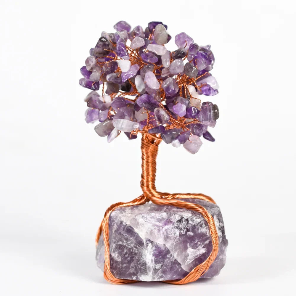 Amethyst Crystal Tree with Raw Amethyst Base
