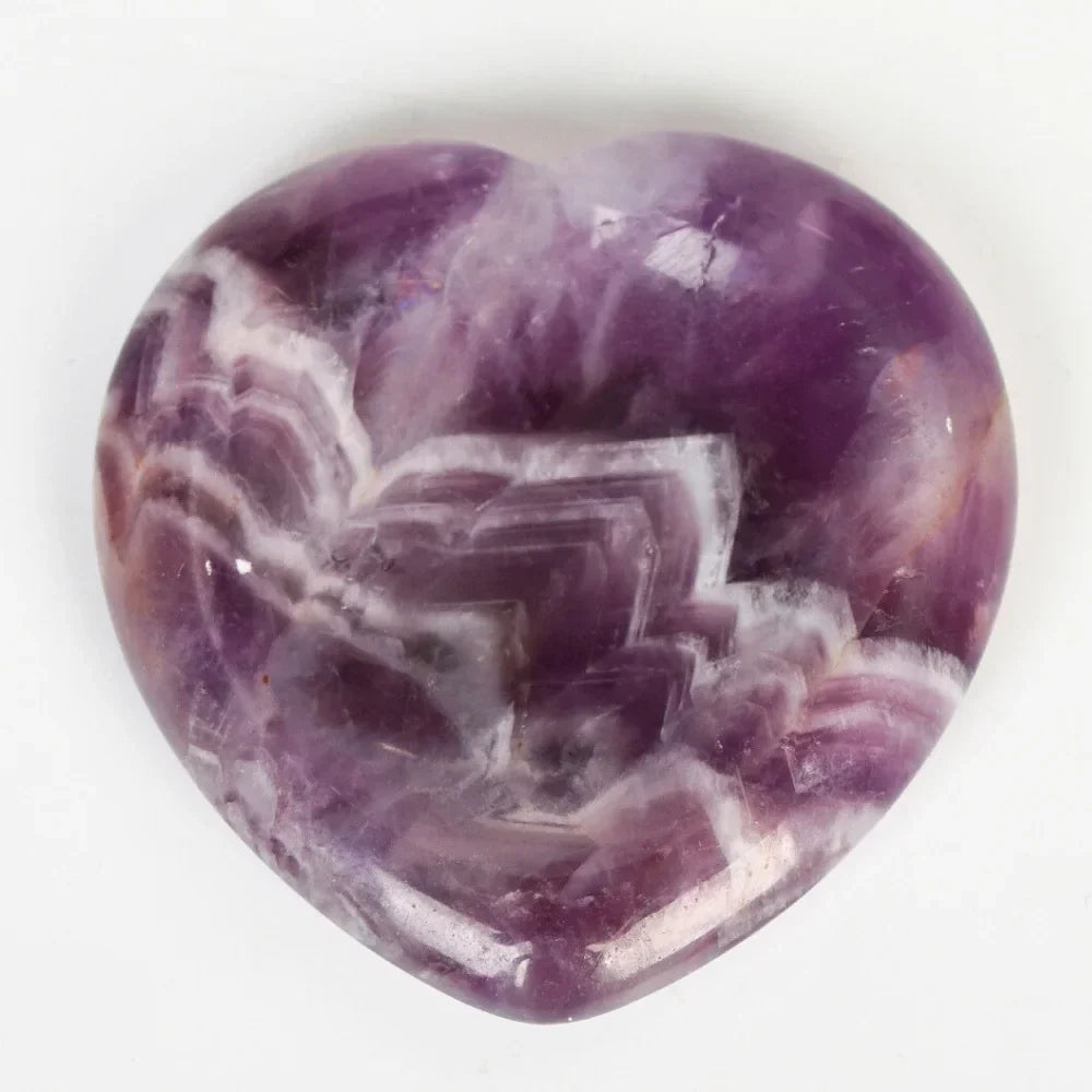 Amethyst Worry Stone, Heart Shaped Healing Crystal Palm Stone for Stress Relief & Clarity