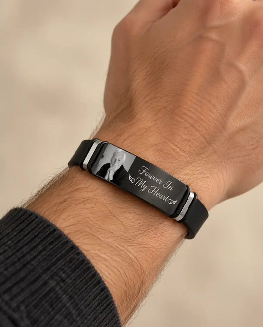 Custom Photo Bracelet for Men - worn on a model