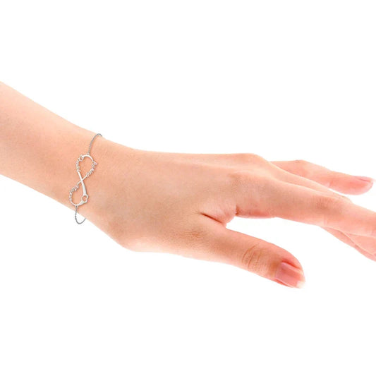 Infinity Two Names Bracelet, Personalized Infinity Jewelry, Custom Infinity Bracelet Sterling Silver or Copper/Gold/Rose Gold