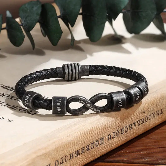 Infinity Men's Leather Bracelet