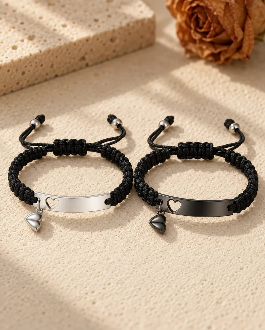 Matching Bracelets for Couples - matching pair laid flat