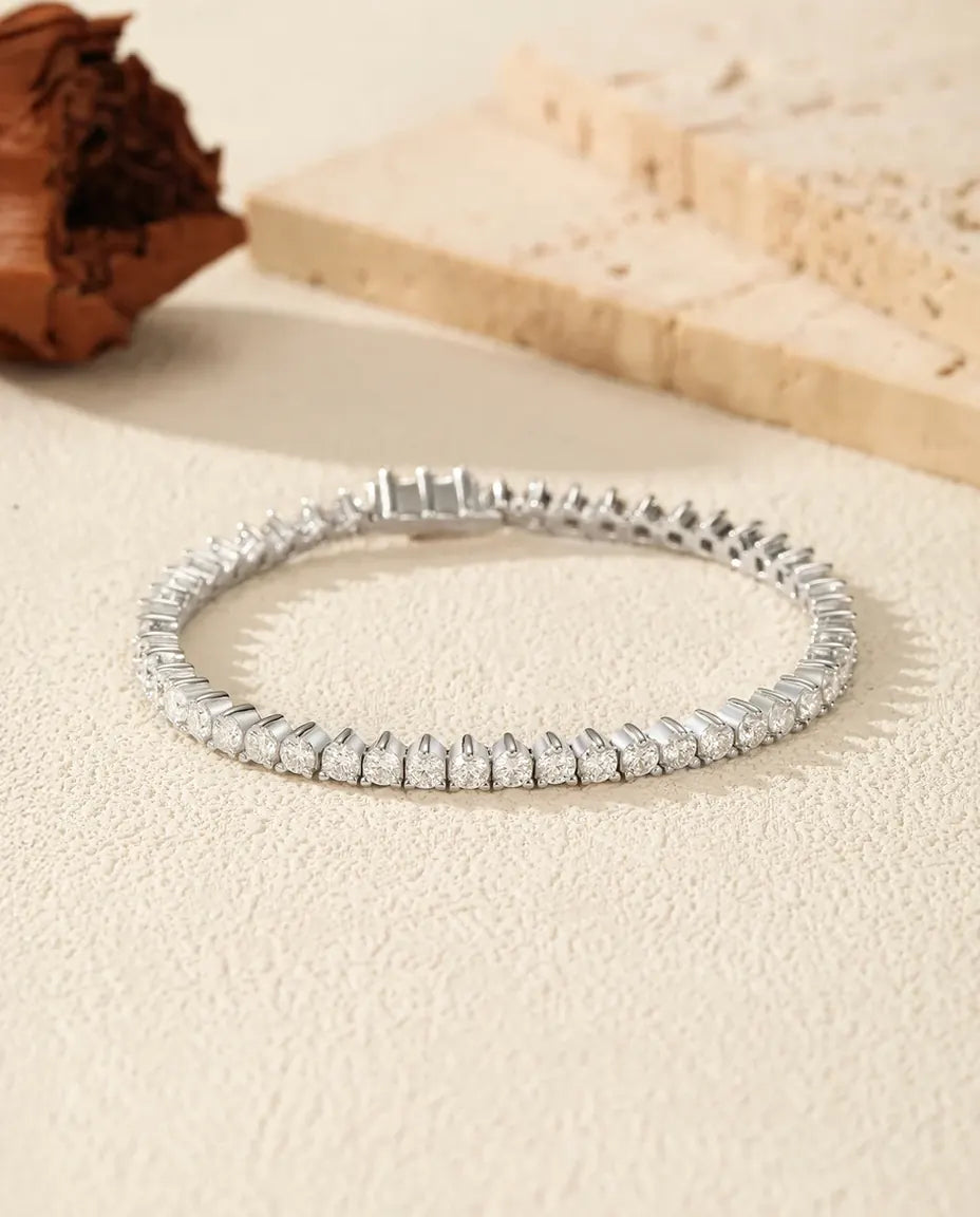 3mm moissanite tennis bracelet full line in 925 sterling silver