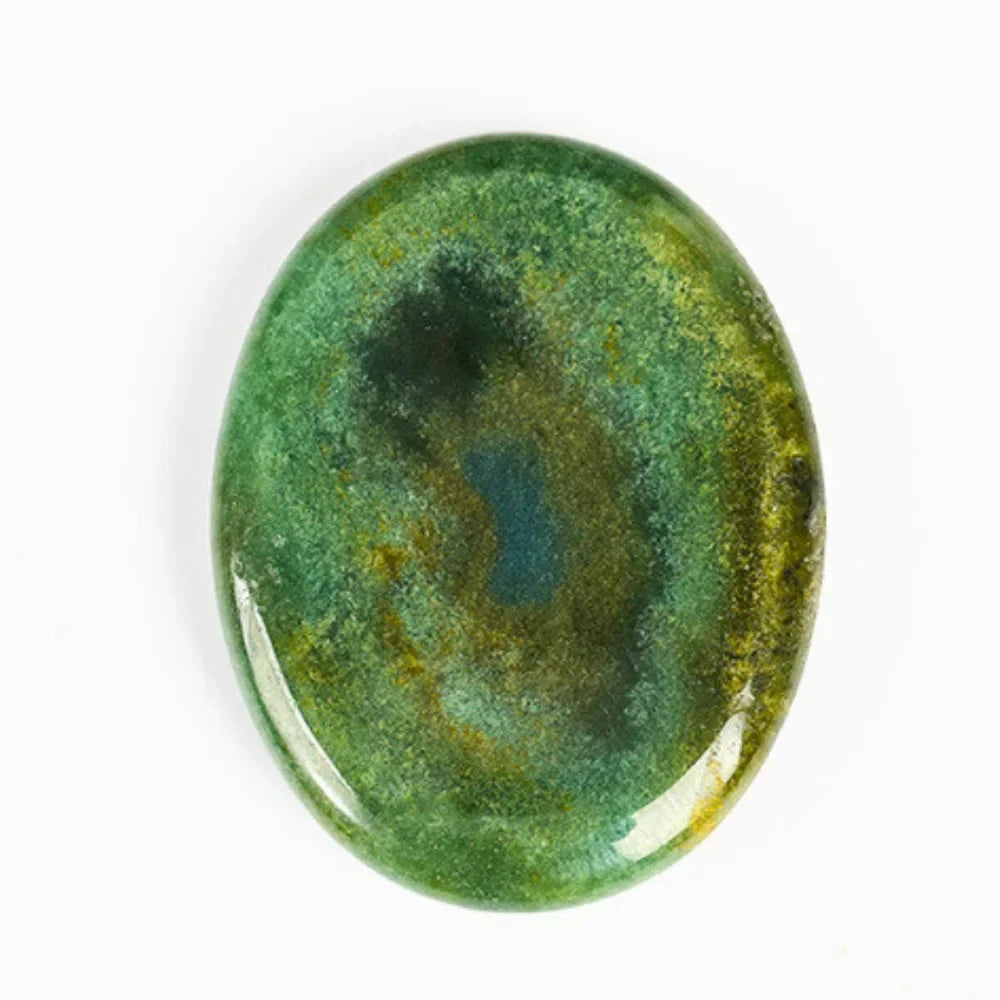 Moss Agate Worry Stone, Healing Crystal Palm Stone for Balance & Calm – Anxiety Relief Gift for Her, Him, Birthday