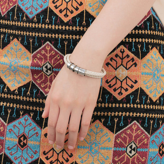 Personalized Leather Charm Bracelet for Women