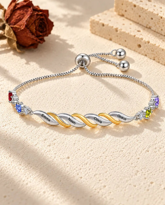 Personalized Mom Bracelet - front view