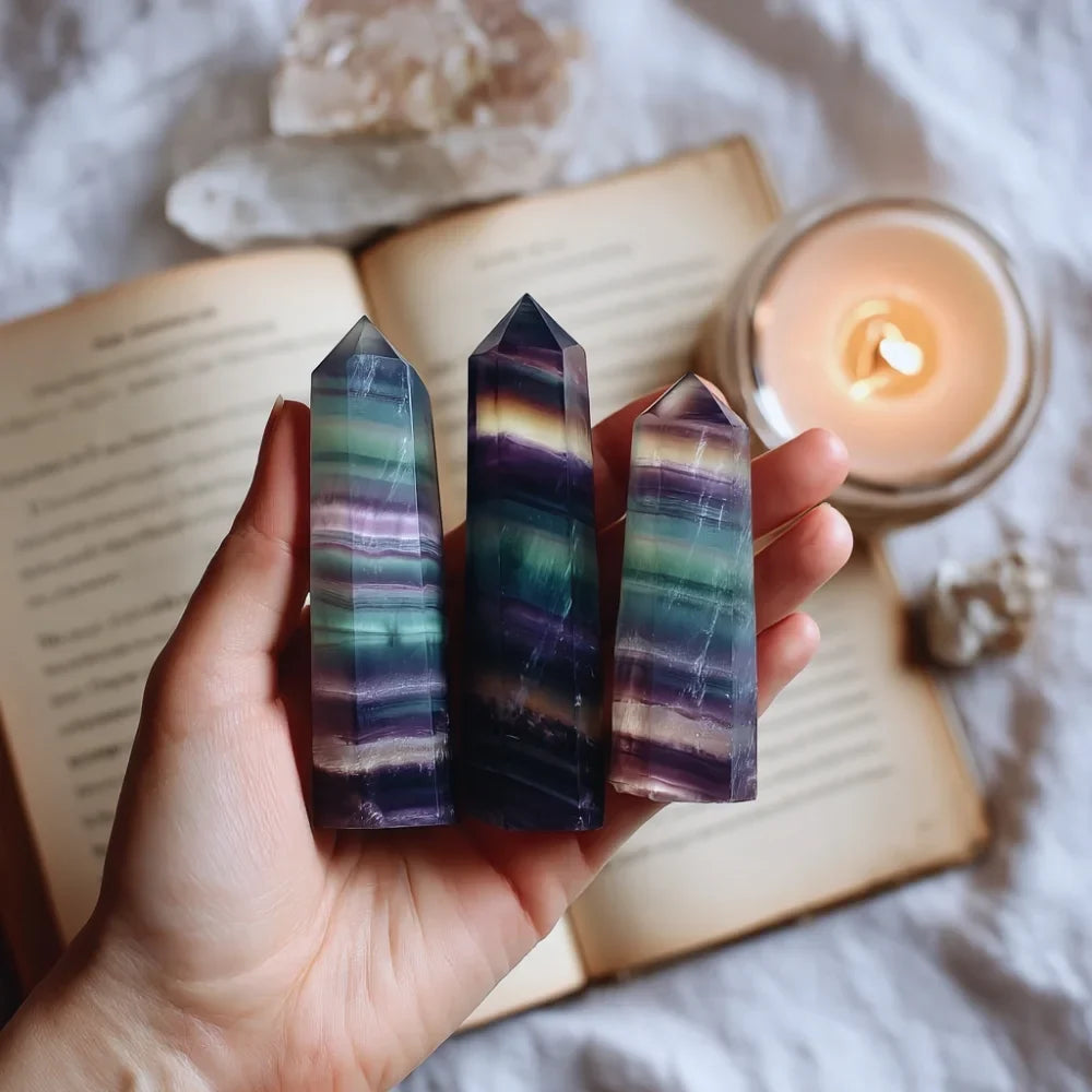 Rainbow Fluorite Crystal Point - AAA Premium Quality