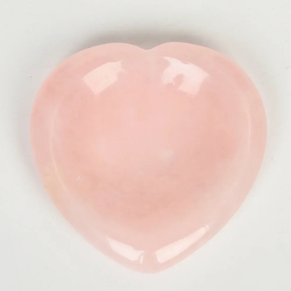 Rose Quartz Worry Stone, Heart Shaped Healing Crystal for Love & Compassion