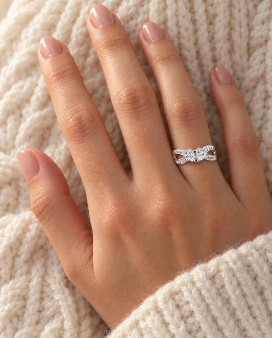2 Birthstone Name Ring - worn on the hand