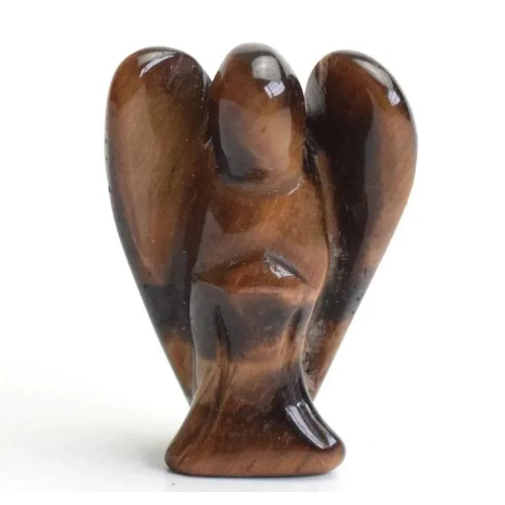 Tiger Eye Angel, Hand-Carved Healing Crystal for Confidence & Protection